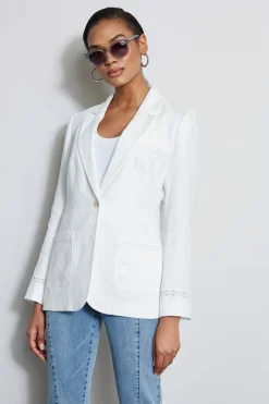 Elie Tahari Jackets & Blazers-Embroidered Linen Blazer