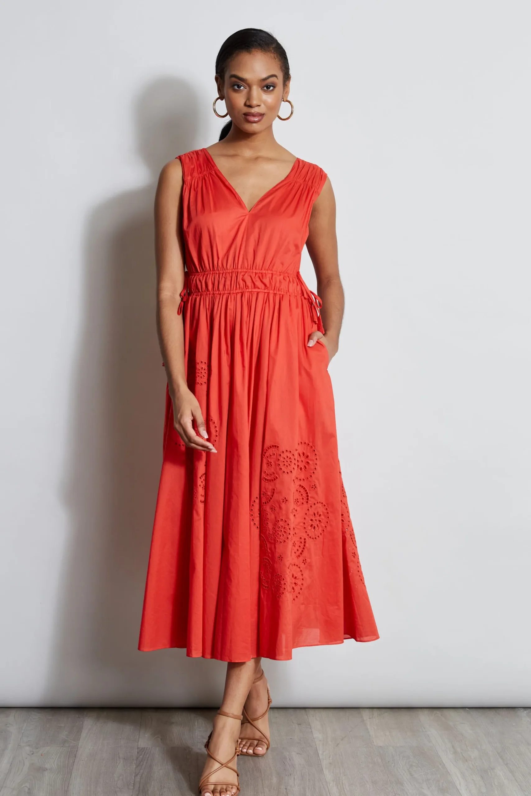 Elie Tahari Dresses & Jumpsuits|Sleeveless Dresses-Embroidered Midi Dress