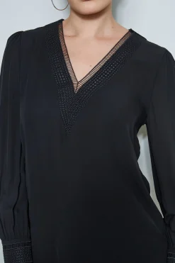 Elie Tahari Tops & Sweaters-Embroidered Silk Shirt