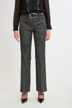 Elie Tahari Bottoms|Suiting-Fit & Flare Metallic Tweed Pant