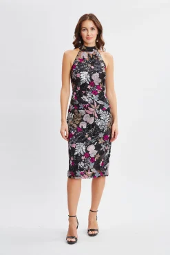 Elie Tahari Dresses & Jumpsuits-Floral Sequin Halter Dress