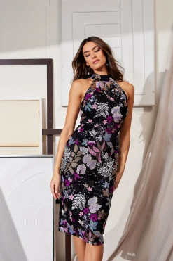Elie Tahari Dresses & Jumpsuits-Floral Sequin Halter Dress
