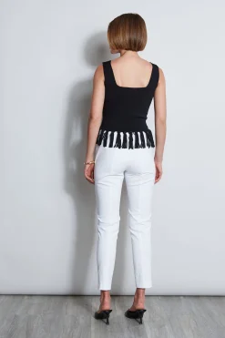 Elie Tahari Tops & Sweaters-Fringe Hem Knit Top