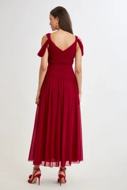 Elie Tahari Dresses & Jumpsuits|Maxi Dresses-Georgette Cold Shoulder Gown