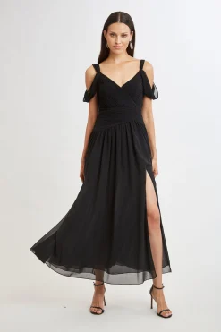 Elie Tahari Dresses & Jumpsuits|Maxi Dresses-Georgette Cold Shoulder Gown