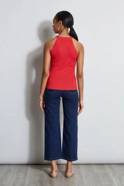 Elie Tahari Tops & Sweaters-Halter Button Rib Tank