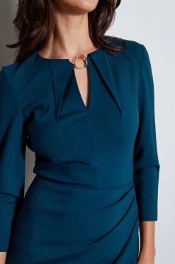 Elie Tahari Dresses & Jumpsuits|Long Sleeve Dresses-Keyhole Ring Wrap Dress