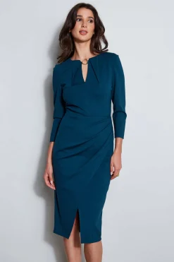 Elie Tahari Dresses & Jumpsuits|Long Sleeve Dresses-Keyhole Ring Wrap Dress