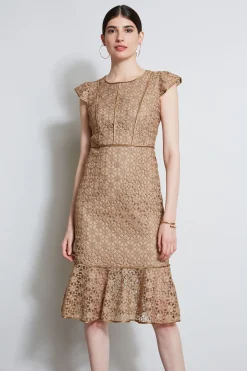 Elie Tahari Dresses & Jumpsuits|Midi Dresses-Lace Flutter Sleeve Dress