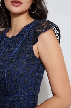 Elie Tahari Dresses & Jumpsuits|Midi Dresses-Lace Flutter Sleeve Dress