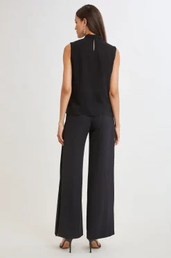 Elie Tahari Tops & Sweaters-Lace Insert Crinkle Silk Chiffon Shirt