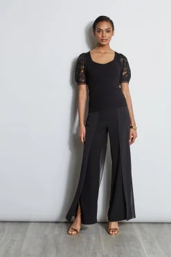 Elie Tahari Tops & Sweaters-Lace Sleeve Sweater