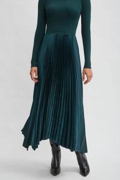 Elie Tahari Dresses & Jumpsuits|Long Sleeve Dresses-Long Sleeve Knit Pleated Dress