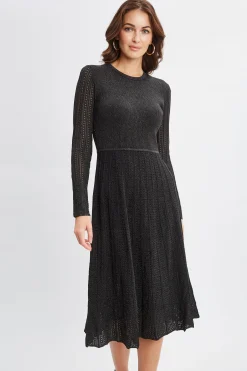 Elie Tahari Dresses & Jumpsuits-Lurex Flare Sweater Dress