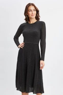 Elie Tahari Dresses & Jumpsuits-Lurex Flare Sweater Dress