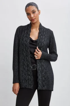 Elie Tahari Tops & Sweaters-Metallic Cable Cardigan