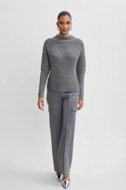 Elie Tahari Tops & Sweaters-Metallic Mock Neck Sweater