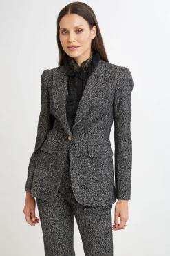 Elie Tahari Suiting|Jackets & Blazers-Metallic Tweed Blazer