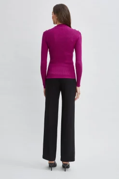 Elie Tahari Tops & Sweaters-Mock Neck Button Sweater