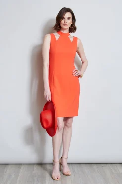 Elie Tahari Dresses & Jumpsuits|Sleeveless Dresses-Mock Neck Cut Out Dress