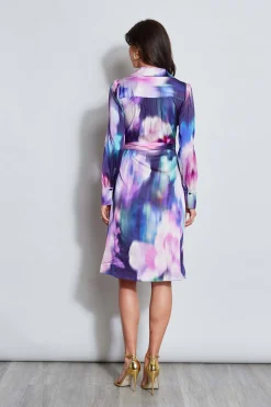 Elie Tahari Dresses & Jumpsuits|Midi Dresses-Moire Floral Wrap Dress