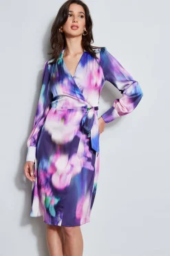 Elie Tahari Dresses & Jumpsuits|Midi Dresses-Moire Floral Wrap Dress