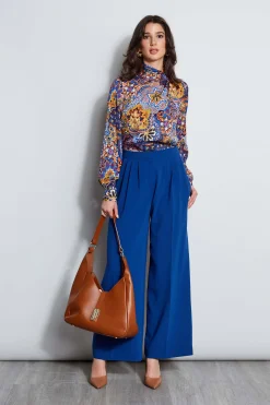 Elie Tahari Tops & Sweaters-Night Garden Silk Draped Shirt