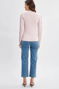 Elie Tahari Tops & Sweaters-Openwork Sleeve Sweater