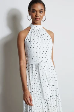Elie Tahari Dresses & Jumpsuits|Maxi Dresses-Pin Dot Halter Dress