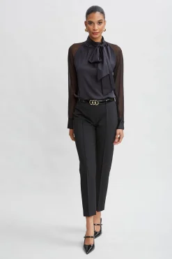Elie Tahari Bottoms|Suiting-Pintuck Slim Pant