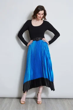 Elie Tahari Dresses & Jumpsuits|Midi Dresses-Pleated Belted Dress