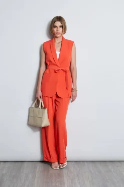 Elie Tahari Bottoms-Pleated Cuffed Pant