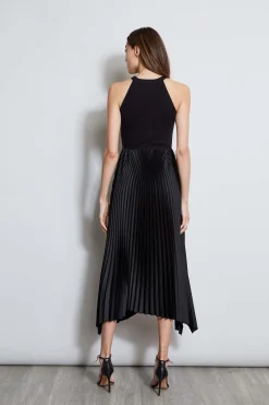 Elie Tahari Dresses & Jumpsuits|Sleeveless Dresses-Pleated Halter Midi Dress