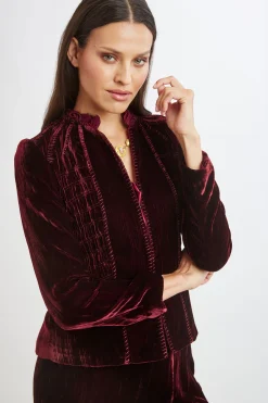 Elie Tahari Jackets & Blazers|Suiting-Plisse Velvet Embroidered Jacket