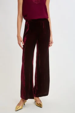 Elie Tahari Bottoms|Suiting-Plisse Velvet Fluid Pant