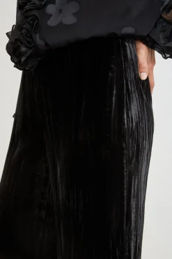 Elie Tahari Bottoms|Suiting-Plisse Velvet Fluid Pant