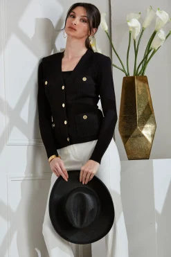 Elie Tahari Tops & Sweaters-Rib Button Sweater