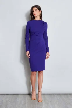 Elie Tahari Dresses & Jumpsuits|Long Sleeve Dresses-Ruched Long Sleeve Knit Dress