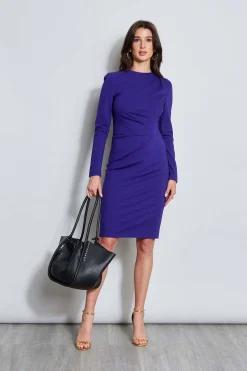Elie Tahari Dresses & Jumpsuits|Long Sleeve Dresses-Ruched Long Sleeve Knit Dress