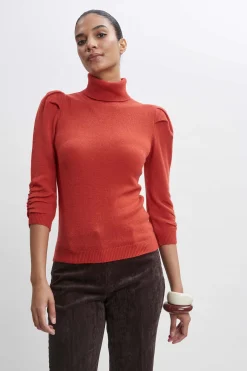 Elie Tahari Tops & Sweaters|Suiting-Ruched Sleeve Cashmere Wool Sweater