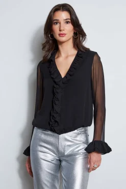 Elie Tahari Tops & Sweaters-Ruffle Silk Shirt