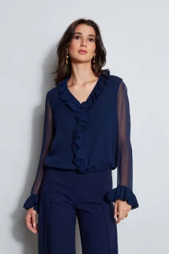 Elie Tahari Tops & Sweaters|Suiting-Ruffle Silk Shirt