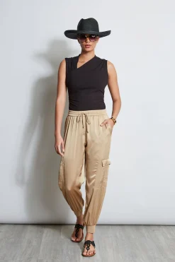 Elie Tahari Bottoms-Satin Cargo Pant
