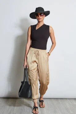 Elie Tahari Bottoms-Satin Cargo Pant