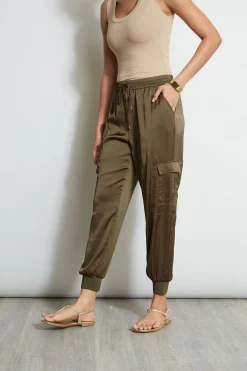 Elie Tahari Bottoms-Satin Cargo Pant