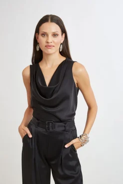 Elie Tahari Tops & Sweaters|Suiting-Satin Cowl Top