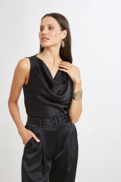 Elie Tahari Tops & Sweaters|Suiting-Satin Cowl Top
