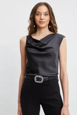 Elie Tahari Tops & Sweaters-Satin Crystal Cowl Top