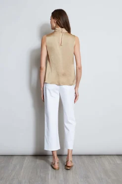 Elie Tahari Tops & Sweaters-Satin Draped Neck Top
