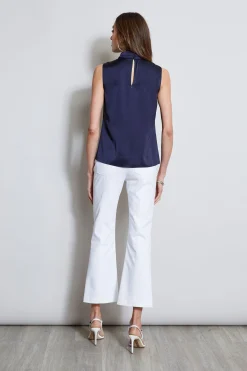 Elie Tahari Tops & Sweaters-Satin Draped Neck Top